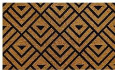 Coir Doormat - ECO- FRIENDLY PVC COIR DOOR MAT (75 x 45 x 1.5 cm) Abstract Pattern Design Black Color - 18 x 30 inch (45 x 75 cm)