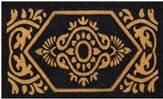 Coir Doormat - ECO- FRIENDLY PVC COIR DOOR MAT (75 x 45 x 1.5 cm) Art Pattern Design Black Color - 18 x 30 inch (45 x 75 cm)