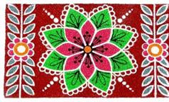 Coir Doormat - ECO- FRIENDLY PVC COIR DOOR MAT (75 x 45 x 1.5 cm) Ornamental Design Multi Color - 18 x 30 inch (45 x 75 cm)