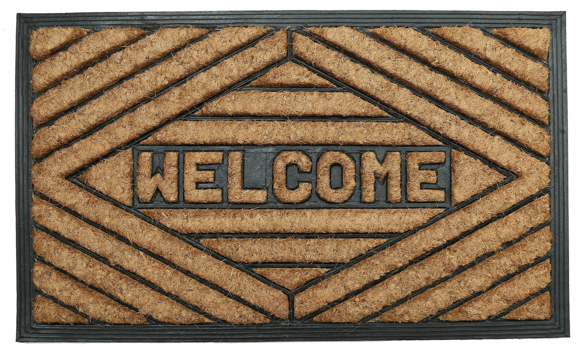 Rubber Moulded Coir Mat - Welcome 04